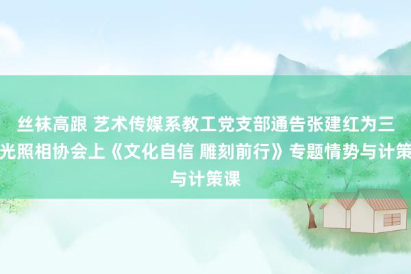 丝袜高跟 艺术传媒系教工党支部通告张建红为三色光照相协会上《文化自信 雕刻前行》专题情势与计策课