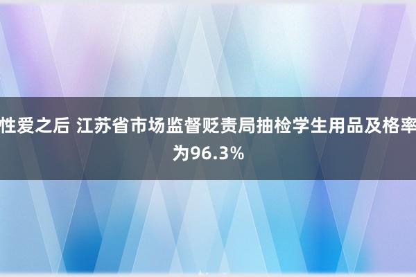 性爱之后 江苏省市场监督贬责局抽检学生用品及格率为96.3%