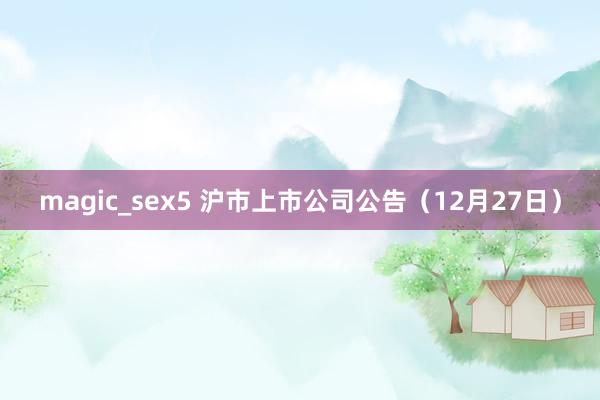 magic_sex5 沪市上市公司公告（12月27日）