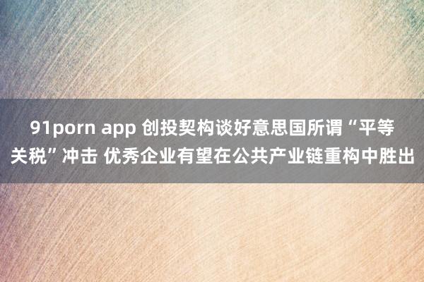 91porn app 创投契构谈好意思国所谓“平等关税”冲击 优秀企业有望在公共产业链重构中胜出